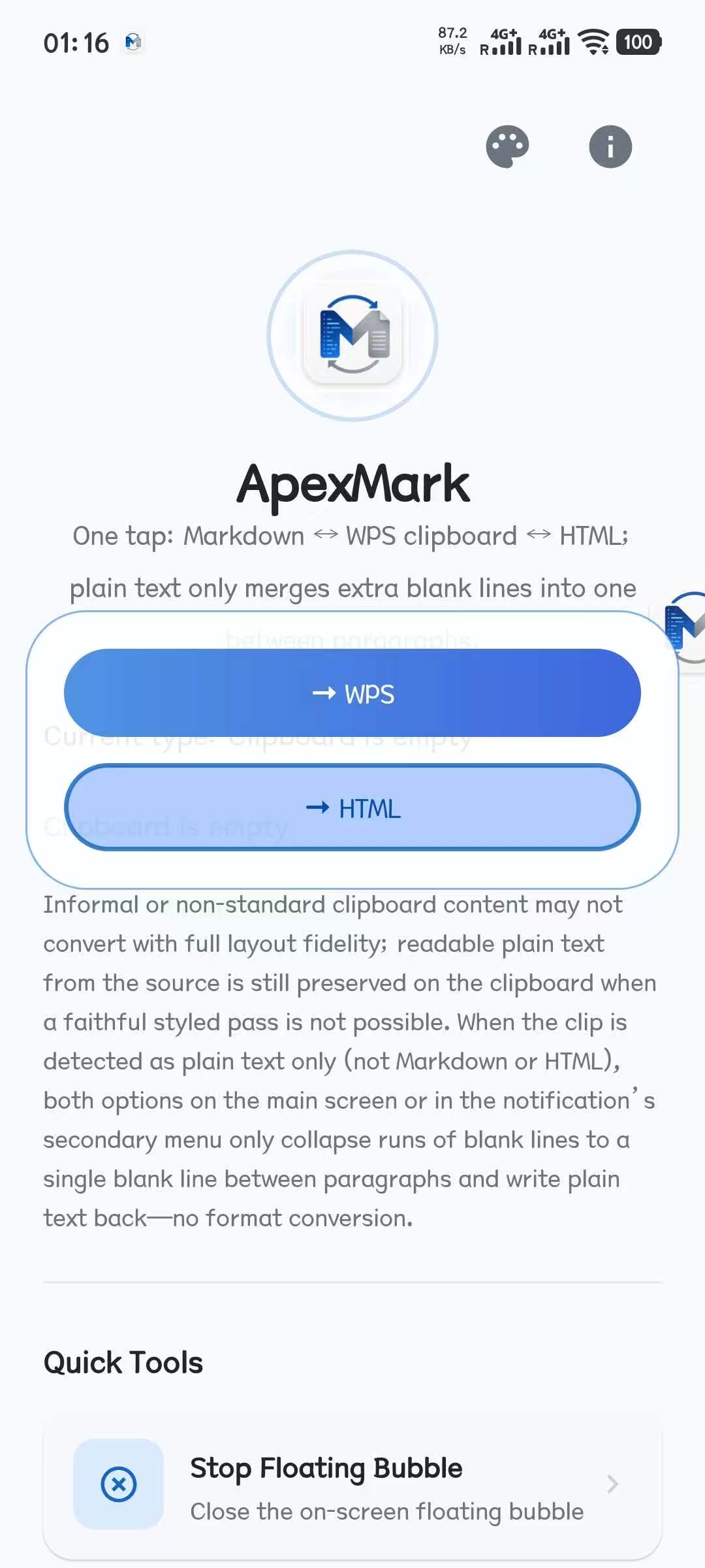 Floating bubble & notification